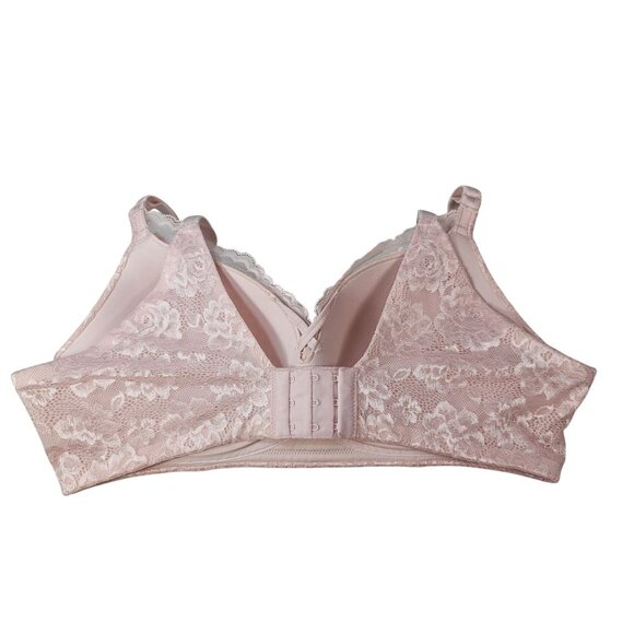 Torrid 360 Back Smoothing Wire Free Push Up Plunge Bra Pink 38D Full Cover Lace - Picture 5 of 10